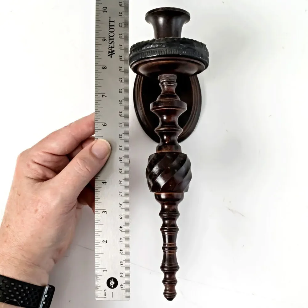 Gothic Metal Candle Holder Set Black Brass Wall Sconce Vintage - Medieval Decor